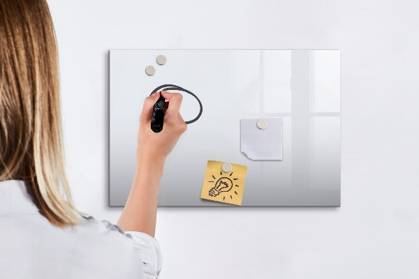 Memobord van glas met print inclusief neodymium magneten Een praktisch prikbord voor notities en foto's.
