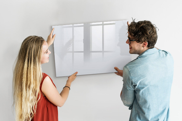 Memobord van glas met print inclusief neodymium magneten Een praktisch prikbord voor notities en foto's.