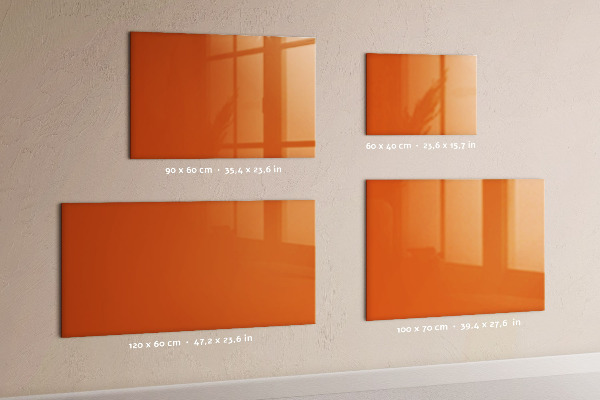 Decoratief glazen wandbord beschrijfbaar en magnetisch Een creatieve manier om je foto's te presenteren.
