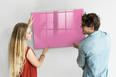 Memobord van glas met print inclusief neodymium magneten Roze prikbord voor notities en foto's
