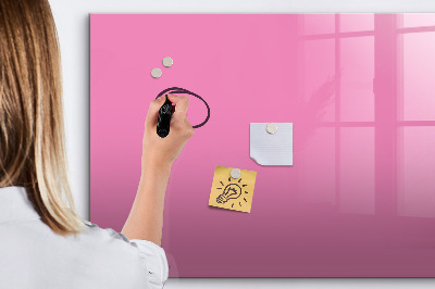 Memobord van glas met print inclusief neodymium magneten Roze prikbord voor notities en foto's