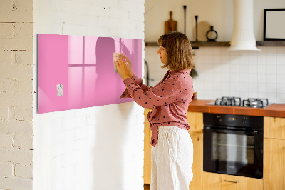 Memobord van glas met print inclusief neodymium magneten Roze prikbord voor notities en foto's