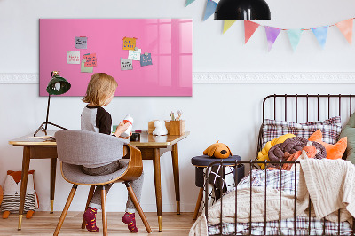 Memobord van glas met print inclusief neodymium magneten Roze prikbord voor notities en foto's