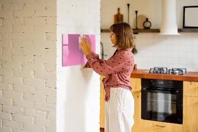 Memobord van glas met print inclusief neodymium magneten Roze prikbord voor notities en foto's