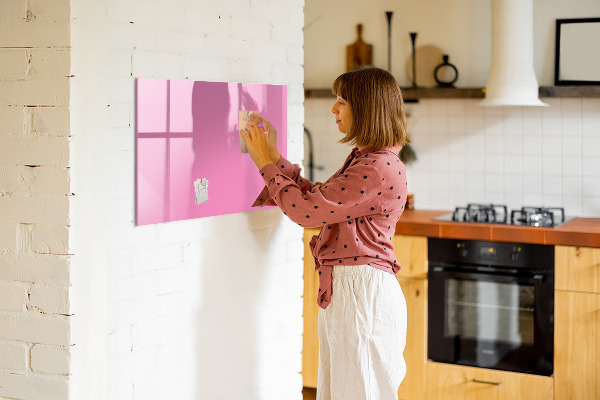 Memobord van glas met print inclusief neodymium magneten Roze prikbord voor notities en foto's