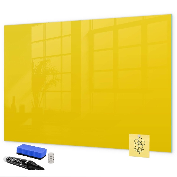 Decoratief glazen wandbord beschrijfbaar en magnetisch Een kleurrijk prikbord voor notities en foto's