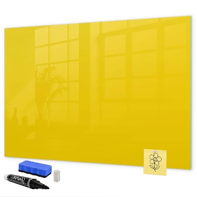 Decoratief glazen wandbord beschrijfbaar en magnetisch Een kleurrijk prikbord voor notities en foto's