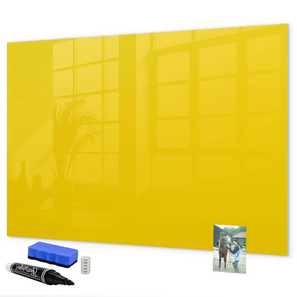 Decoratief glazen wandbord beschrijfbaar en magnetisch Een kleurrijk prikbord voor notities en foto's