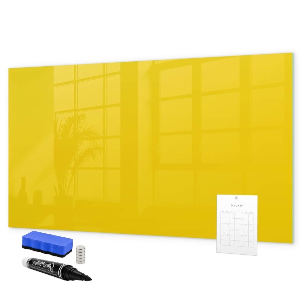 Decoratief glazen wandbord beschrijfbaar en magnetisch Een kleurrijk prikbord voor notities en foto's