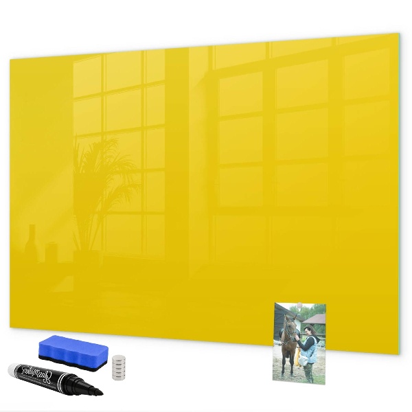 Decoratief glazen wandbord beschrijfbaar en magnetisch Een kleurrijk prikbord voor notities en foto's