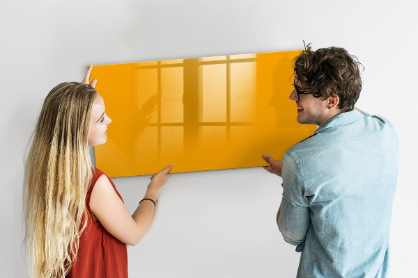 Memobord van glas met print inclusief neodymium magneten Een kleurrijk prikbord voor notities en foto's