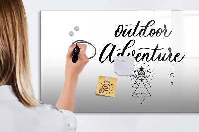 Memobord van glas met print inclusief neodymium magneten Buitenavonturen