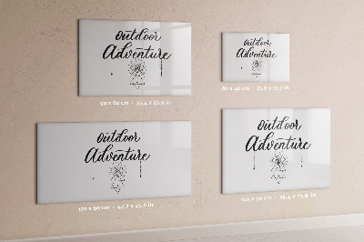 Memobord van glas met print inclusief neodymium magneten Buitenavonturen