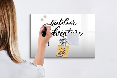 Memobord van glas met print inclusief neodymium magneten Buitenavonturen