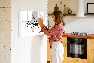 Decoratief glazen wandbord beschrijfbaar en magnetisch Modern prikbord voor foto's en notities