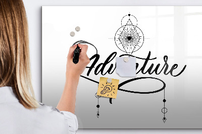 Decoratief glazen wandbord beschrijfbaar en magnetisch Modern prikbord voor foto's en notities