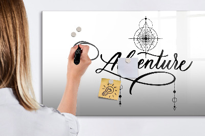 Decoratief glazen wandbord beschrijfbaar en magnetisch Modern prikbord voor foto's en notities