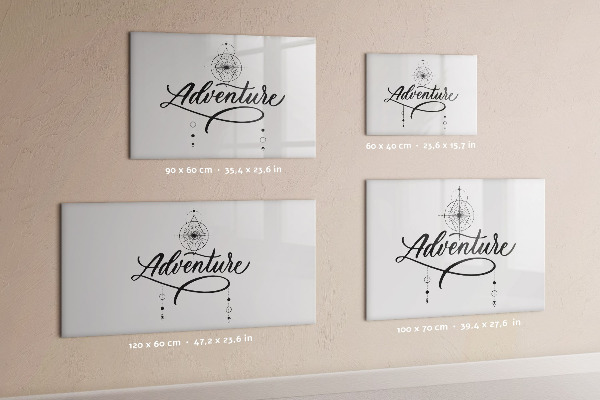 Decoratief glazen wandbord beschrijfbaar en magnetisch Modern prikbord voor foto's en notities