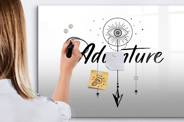 Memobord van glas met print inclusief neodymium magneten Creatief moodboard voor het presenteren van herinneringen