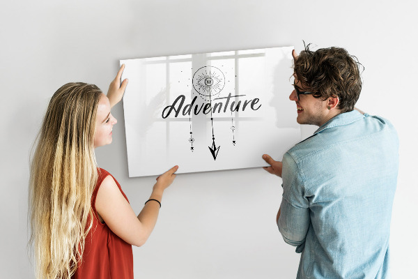 Memobord van glas met print inclusief neodymium magneten Creatief moodboard voor het presenteren van herinneringen