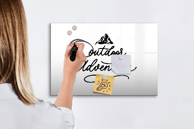 Memobord van glas met print inclusief neodymium magneten Een prikbord voor creatieve notities en foto's.