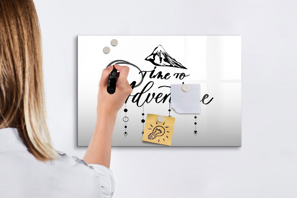 Decoratief glazen wandbord beschrijfbaar en magnetisch Creatief fotopresentatiebord