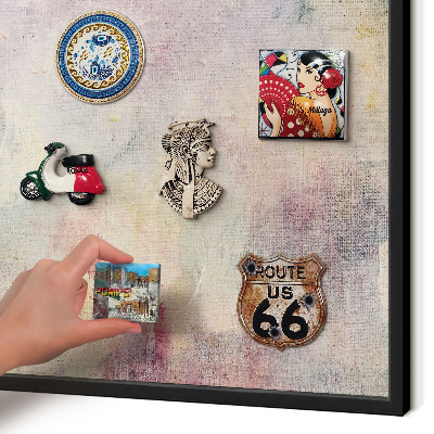 Metalen bord voor magneten met zwarte lijst Pastel abstractie