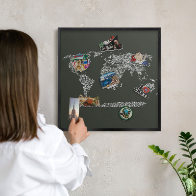 Wandbord voor magneten in een zwarte lijst Tekstkaart