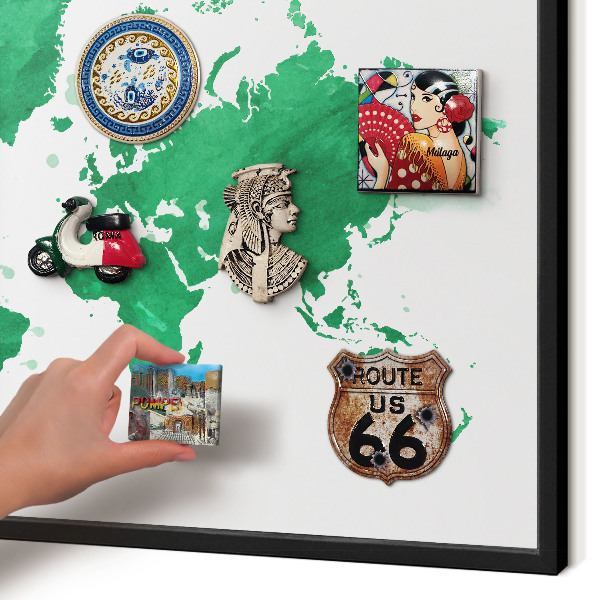 Wandbord voor magneten in een zwarte lijst Groene kaart