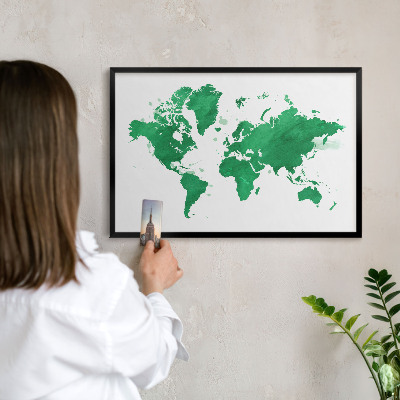 Wandbord voor magneten in een zwarte lijst Groene kaart