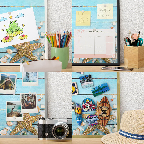Metalen bord voor magneten met zwarte lijst Vakantierust
