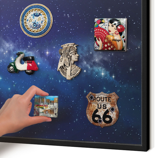 Wandbord voor magneten in een zwarte lijst Sterrenruimte