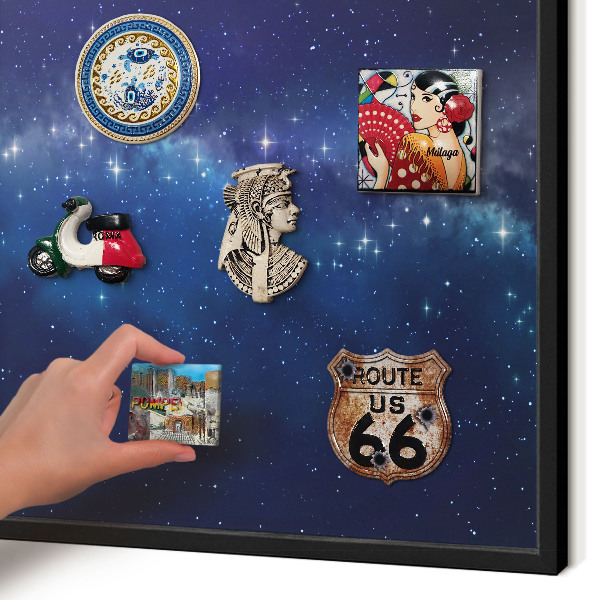 Wandbord voor magneten in een zwarte lijst Sterrenruimte