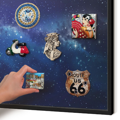 Wandbord voor magneten in een zwarte lijst Sterrenruimte