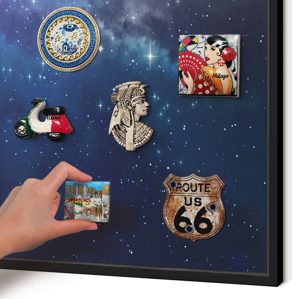 Wandbord voor magneten in een zwarte lijst Sterrenruimte