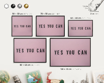 Wandbord voor magneten in een zwarte lijst Motivatie elke dag