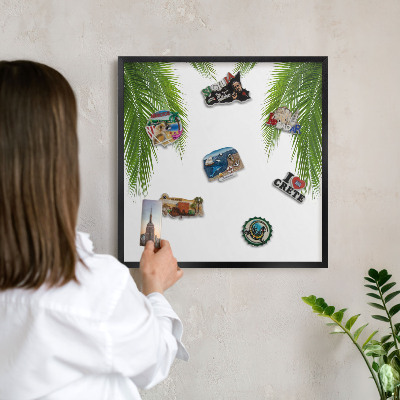 Wandbord voor magneten in een zwarte lijst Exotische natuur
