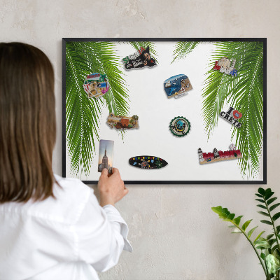 Wandbord voor magneten in een zwarte lijst Exotische natuur