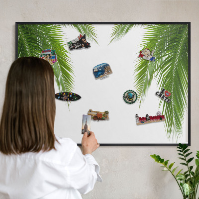 Wandbord voor magneten in een zwarte lijst Exotische natuur