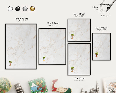 Wandbord voor magneten in een zwarte lijst Marmeren elegantie