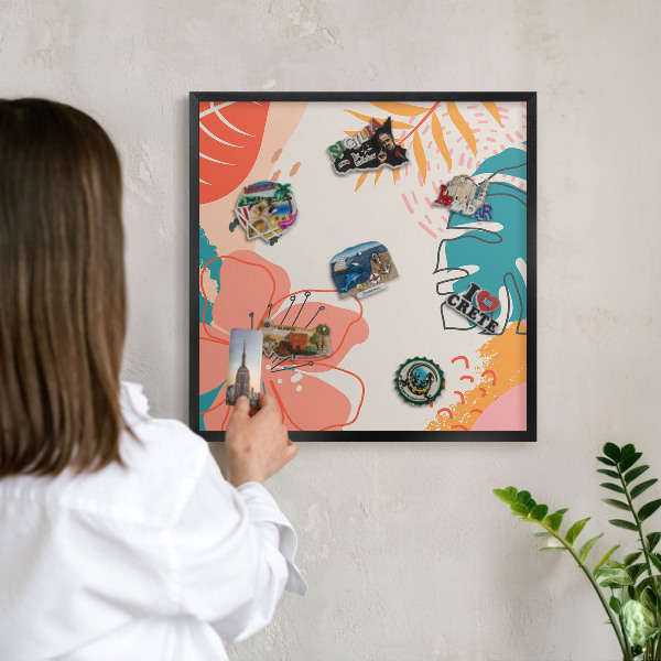 Wandbord voor magneten in een zwarte lijst Moderne natuur