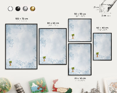 Wandbord voor magneten in een zwarte lijst Bloemrijke elegantie