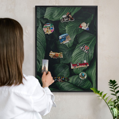 Metalen bord voor magneten met zwarte lijst Het groen van de natuur