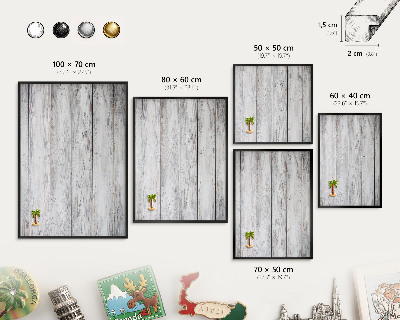 Wandbord voor magneten in een zwarte lijst Rustiek hout