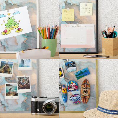 Wandbord voor magneten in een zwarte lijst Pastelvormen
