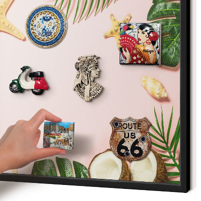 Wandbord voor magneten in een zwarte lijst Tropische vakantie