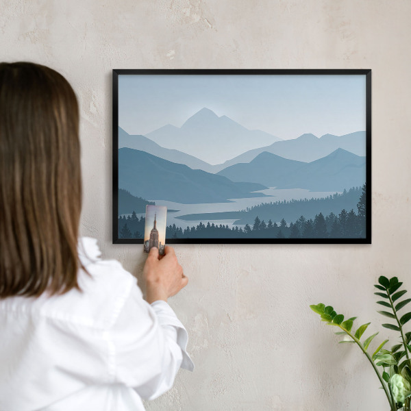 Wandbord voor magneten in een zwarte lijst Berg harmonie