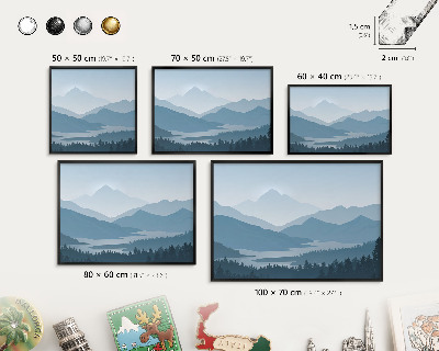 Wandbord voor magneten in een zwarte lijst Berg harmonie