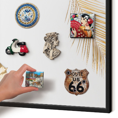 Metalen bord voor magneten met zwarte lijst Elegante bladeren