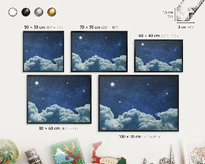 Wandbord voor magneten in een zwarte lijst Kosmische nacht
